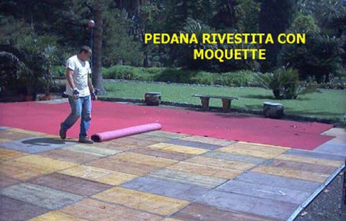 Platform covered with carpet