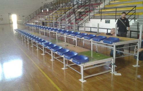 Tribune installed at building Palauditore