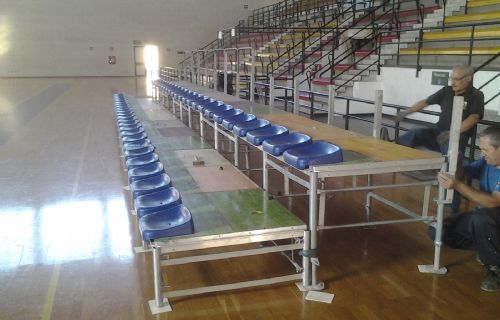 Tribune installed at building Palauditore