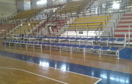 Tribune installed at building Palauditore