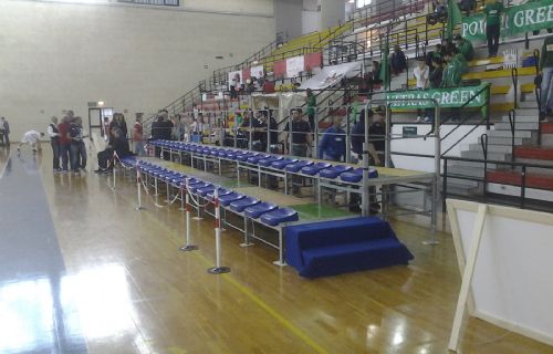 Tribune installed at building Palauditore
